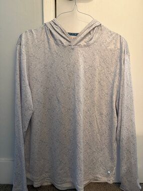 Amble White/Light Grey Hooded Long Sleeve Top